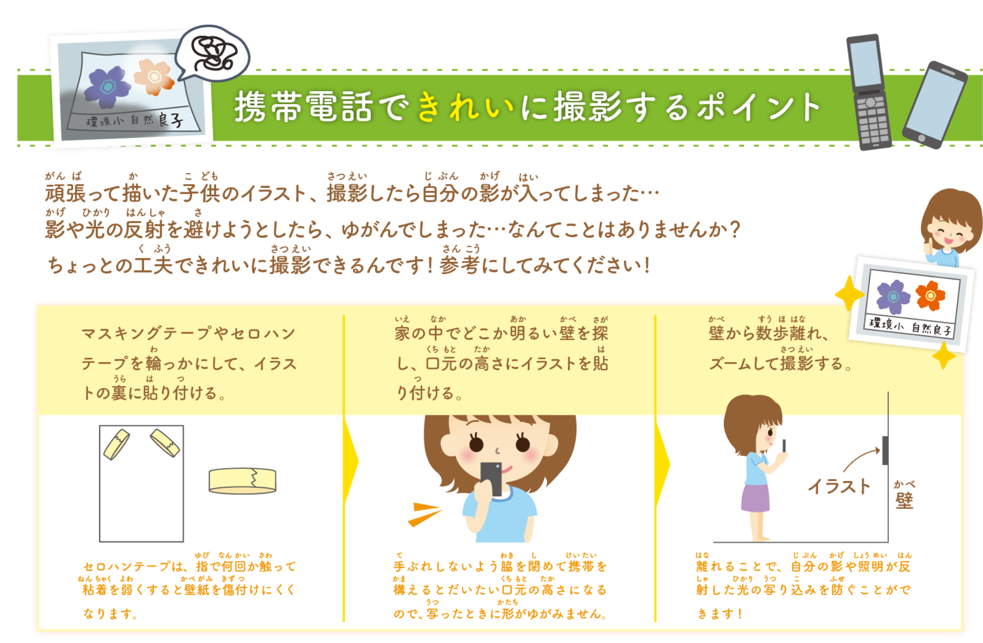 携帯電話できれいに撮影するポイント
